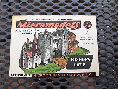 Micromodels Original 1950's - Bishop's Gate SET ARCIX 3D Diorama Card Model • £14.95