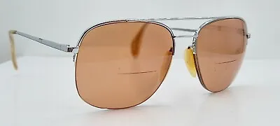 Vintage Zeiss 5479 Silver Pilot Half-Rim Metal Sunglasses Germany FRAMES ONLY • $31.90