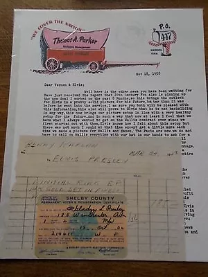 Elvis Presley Music Ephemera Memorabilia C20th FOX LETTER + VOTERS CARD +RECEIPT • $12.62