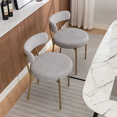 Dining Chairs Set Of 4 Upholstered Accent Chairs Kitchen Leisure Chairs Grey • £169.99