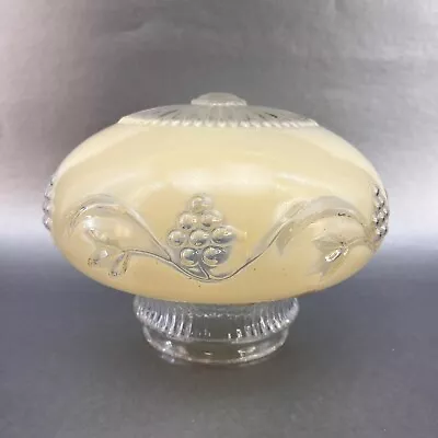 Vintage Cream Glass Pendant Ceiling Lamp Shade Globe 8” Yellow MCM Light • $20