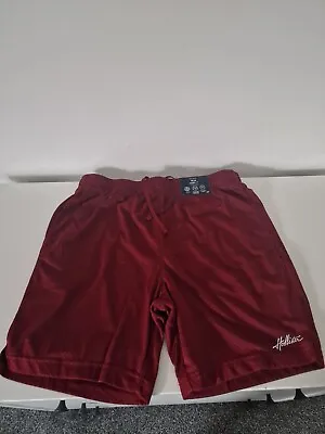Hollister Mens Mesh Logo 7  Shorts. New With Tags. Large. Burgundy. RRP £25 • £15.99