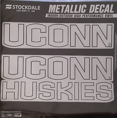 Connecticut Huskies UCONN Large Silver Metallic Vinyl Auto Decal University Of • $14.79