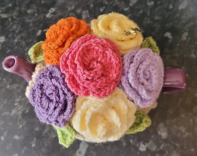 £15 • Buy Hand Made Crochet Roses Tea Cosy And Tea Pot Set