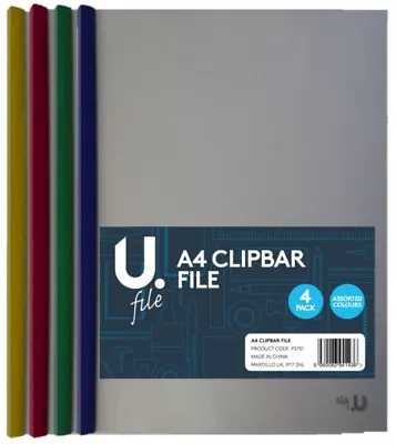 £2.75 • Buy 3 Pack A4 Clipbar File Slide Binder Document Presentation Project Folder