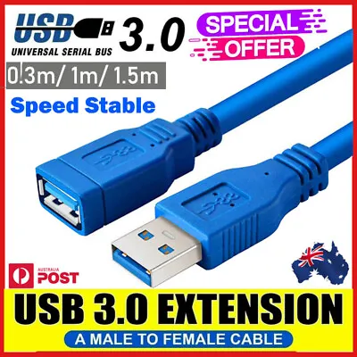 $3.43 • Buy SuperSpeed USB 3.0 Male Female Data Cable Extension Cord For Laptop PC Camera
