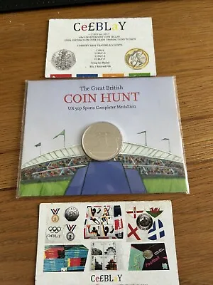 2012 LONDON OLYMPIC SPORT 2011 1-2-3 50p COMPLETER MEDALLION UNC SEALED IN CARD • £44.75