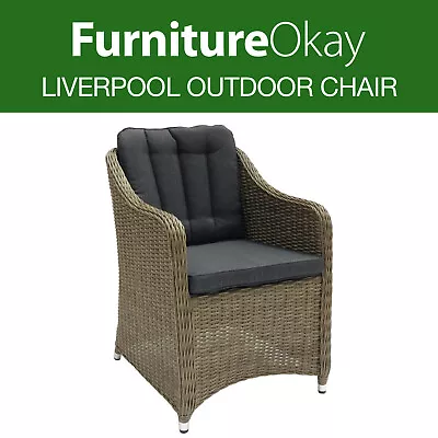 $279 • Buy FurnitureOkay® Liverpool Wicker Outdoor Dining Chair Patio Seating