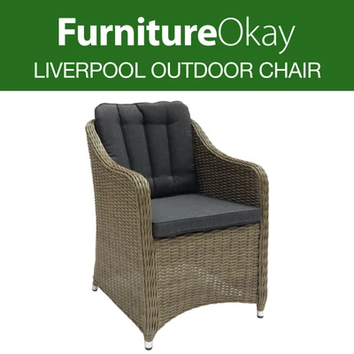 $299 • Buy FurnitureOkay® Liverpool Wicker Outdoor Dining Chair Patio Seating