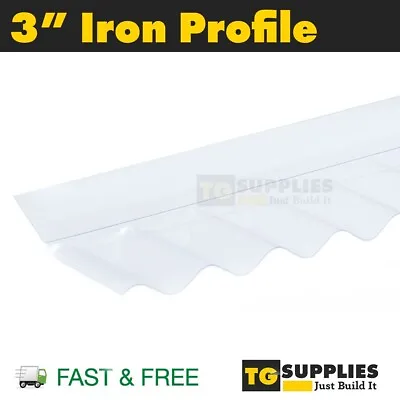 3  Clear PVC Wall Flashing For Corrugated Roofing Sheets Iron Profile 76/18mm • £15.49