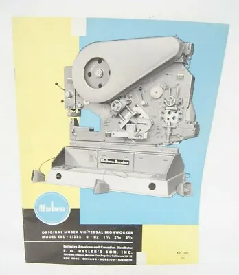 Mubea Universal Ironworker KBL E.G. Heller Machine Shop Brochure Advertisement • $9.95