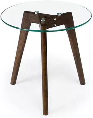 Tempered Glass Small End Table Mnimalist Round Side Table Mid-Century Modern E • $100.99