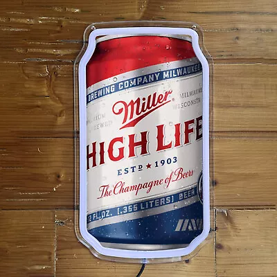 Miller High Life Neon Sign Light  Beer Club Pub Party Home Wall Decor 12 X 7  K1 • $49.90