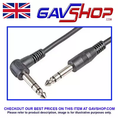 £5.10 • Buy 6.35mm (1/4 ) Right Angle Stereo Jack Plug To 6.35mm (1/4 ) Straight Plug Lead