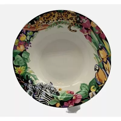 Vitromaster Rainforest 7  Soup Cereal Bowl Zebra Tiger Parrot Flowers Replacemen • $8.99