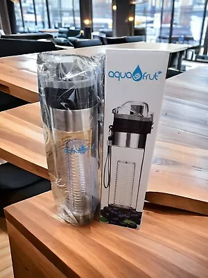 AQUA FRUT Fruit Infuser Water Bottle Black Clear BPA FREE 24 OZ Boxed New  • $14.99