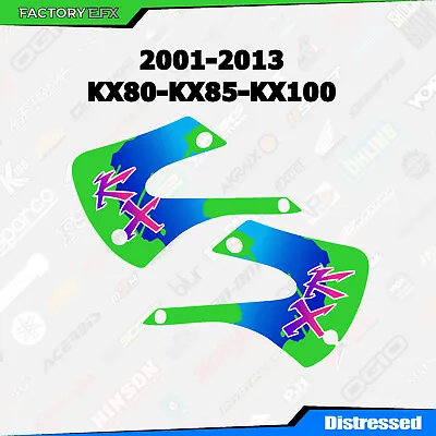 Old School Graphics Kit Fit KX80 KX85 KX100 MX Graphics Decal 2001-2013 Kx 80 85 • $51.26