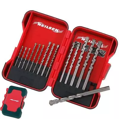 Neilsen 15pc Masonry Drill Bits With Sandblast 3mm - 10mm Brick Concrete • £8.49