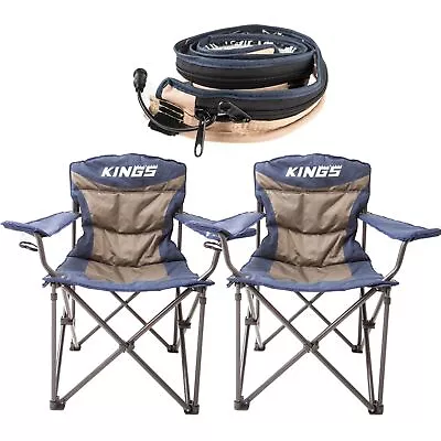 2x Kings Throne Camping Home Garden Chair + Illuminator MAX LED Strip Light 4WD • $134.85