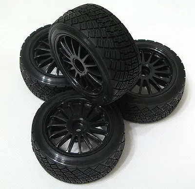 4PCS HPI WR8 2.2 (57mm) TARMAC WHEEL BLACK + 3.14 (80mm) RALLY OFF ROAD TIRE • $14.99