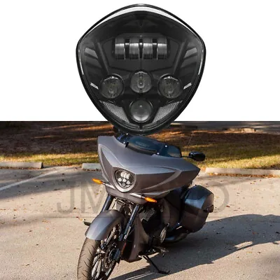 Black LED Motorcycle Headlight For Victory Cross Country Magnum Hammer Vegas • $89.39