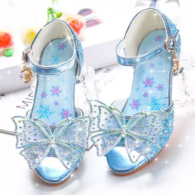 Cinderella Shoes For Girls Heel Kids Princess Dress Party Leather Wedding Sandal • $43.99