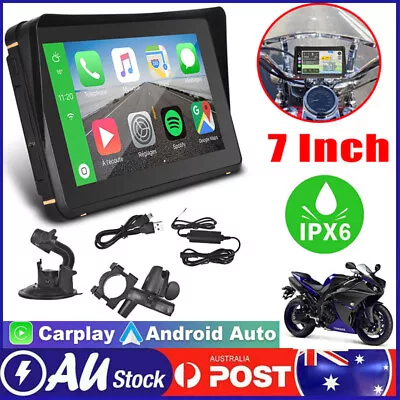 7 Inch LCD GPS Motorcycle Navigator Wireless CarPlay Android Auto Touch Screens • $168.99