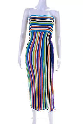 Sport Missoni Womens Knit Striped Strapless Flared Maxi Dress Blue Size 38 • $169.99