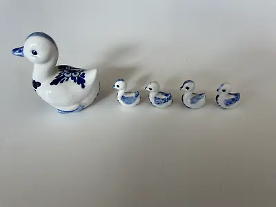 Vintage Delft Miniature Duck And Ducklings • $39.99