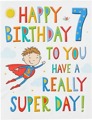 Hatty Boots Birthday Card For Seven (7) Year Old Boy Boys • £4.47