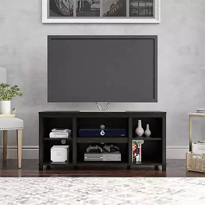 Parsons TV Stand For TVs Up To 50  TV Entertainment Center Cabinet Black Oak US • $68.83