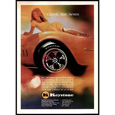 1971 Keystone Kustomag Klassic Wheel Vintage Print Ad Corvette Stingray Redhead • $10.97