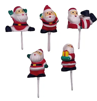 £3.85 • Buy 5pc Santa Cake Toppers Mini Plastic Father Christmas Yule Log Cupcake Decoration