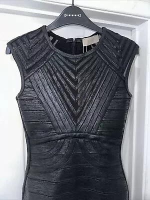 Coast Black Metallic Bandage Bodycon Dress Small 8 10 Evening Party • $55.49