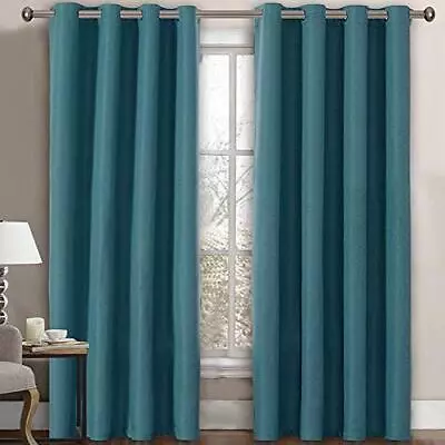 H.VERSAILTEX Linen Blackout Curtain 108 Inches Long For Bedroom / Living Room • $37.49