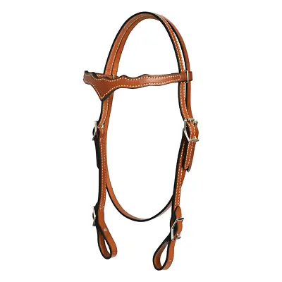 $99 • Buy Pony, Draft Snaffle Horse Tan Brown V Brow Band Leather Western Bridle & Reins