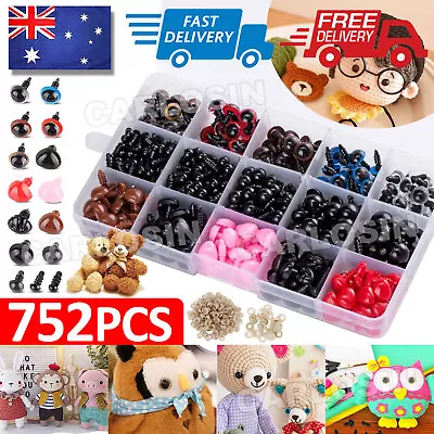 752Pcs DIY Colorful Plastic Safety Eyes And Noses For Teddy Bear Dolls Soft Toy • $11.95