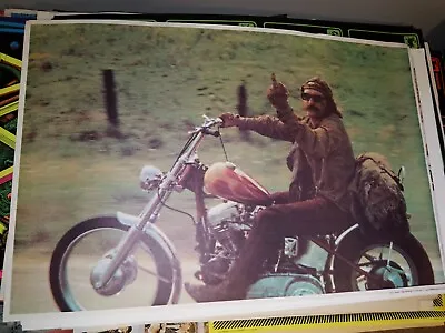 EASY RIDER VINTAGE 1969 MOTORCYCLE CHOPPER NOS POSTER Dennis Hopper Flipping Off • $59.95