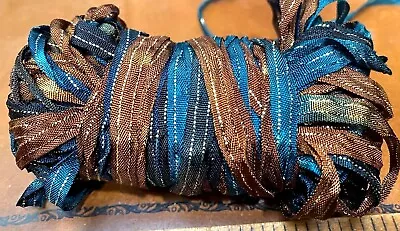 Curly Ribbon Hand Dyed Trim 1/4  Rayon Metallic Thread 3yds Made In USA  • $5.79