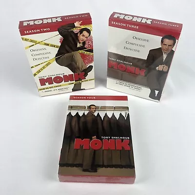 Monk - Complete Seasons 2 3 4 DVD 4-Disc Box Sets (Set 3 & 4 NEW & Sealed) • $9.99