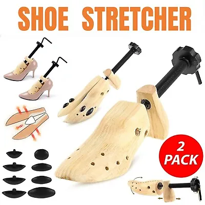 Shoe Stretcher 2-Way Adjustable Wooden Expander Men Women Boot Shoes Size US9-14 • $17.09