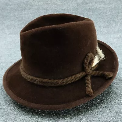 Vintage Resistol Hat Fedora Mens Size 7 1/4 Brown Felted Self Conforming 90s Cap • $49.99