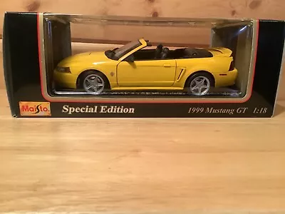 New/Other 1:18 1999 Mustang GT Convertible Maisto # 31861. Yellow With Black • $50