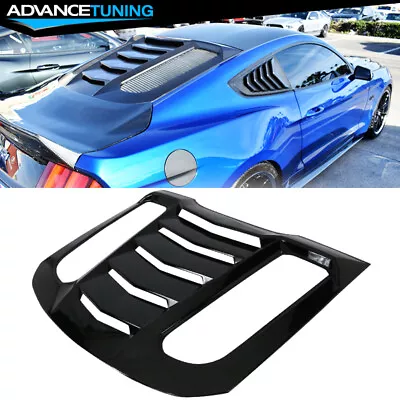 Fits 15-23 Ford Mustang IKON V2 Rear Window Louver Cover Sun Shade - Gloss Black • $149.99