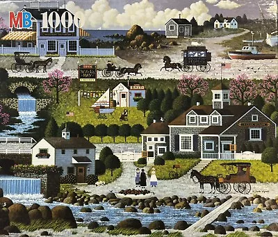 VINTAGE 1987 MB Charles Wysocki CRICKETHAWK HARBOR 1000 Pc Puzzle COMPLETE • $11.99