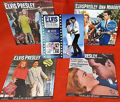 Elvis Presley NEW Viva Las Vegas Novelty 7 Inch Paper Picture Sleeves 4 Sleeves • $25.41