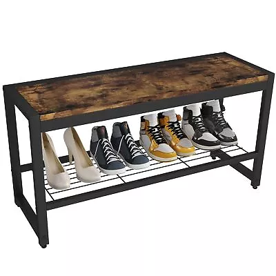 Shoe Bench Modern Industrial Shoe Storage Bench Entryway Bench With Mesh Sh... • $72.21