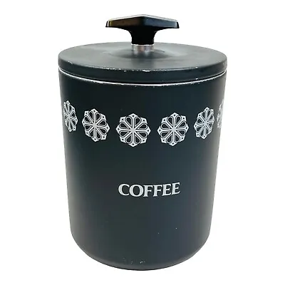 West Bend Miracle Maid Charcoal-Black Snowflake COFFEE Aluminum Canister MCM VTG • $19.96