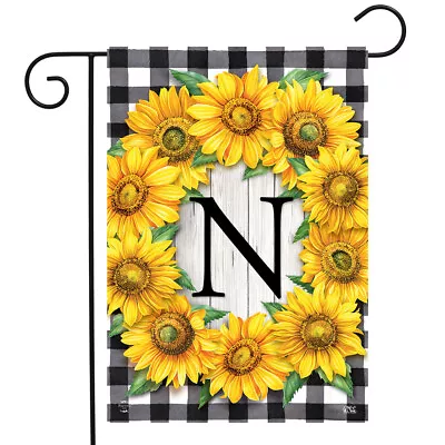 Sunflowers Monogram N Garden Flag • $9.86