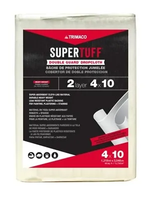 $11.99 • Buy SuperTUFF Double Guard 2 Layer Floor Protective DropCloth 4' X 10' Paint Canvas